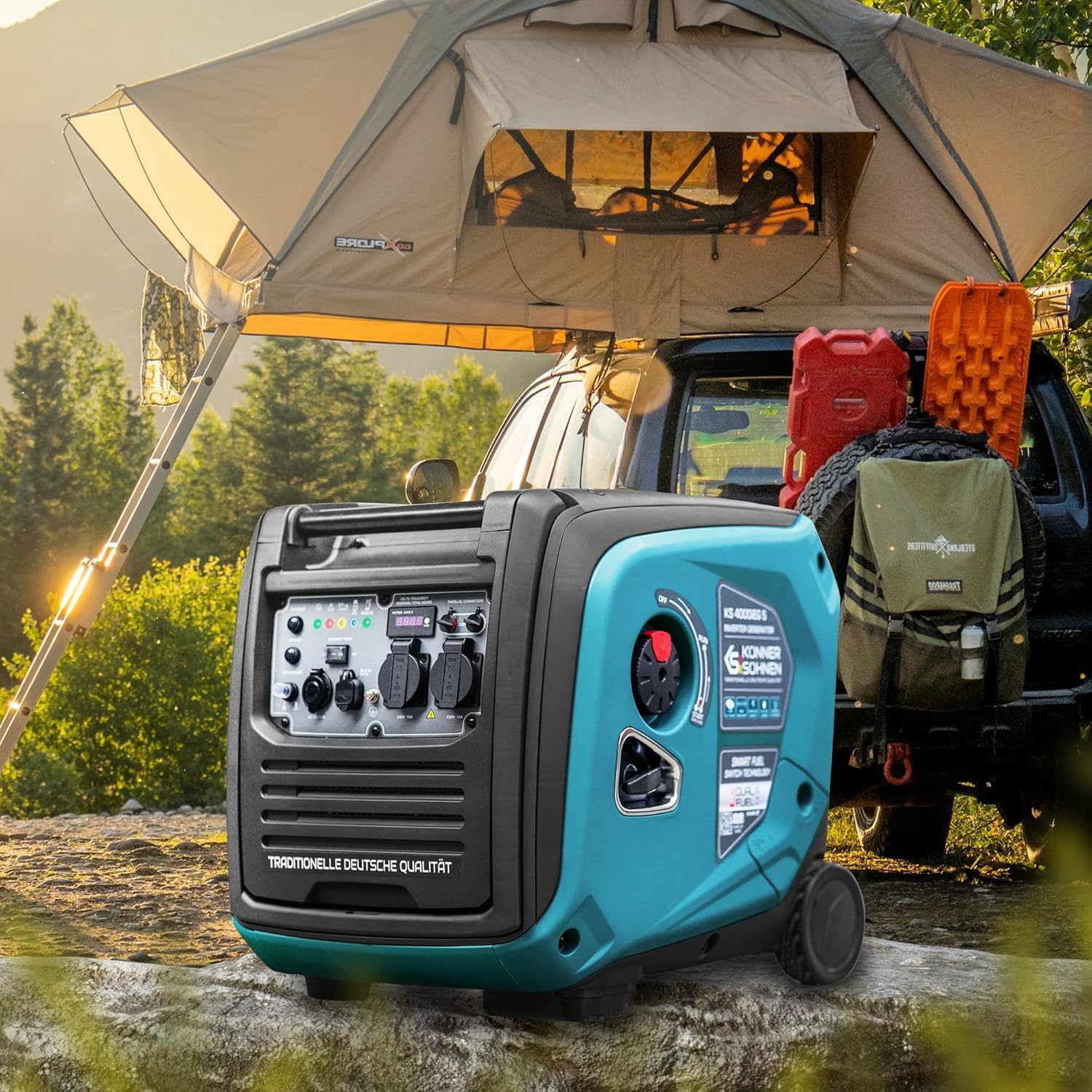 Generador de gas GLP KS 4000iEG S de Könner & Sönen, generador de energía de gas 4000 W, 2 x 16 A (230 V), 2 puertos USB,generador de energía gasolina silencioso, EURO V