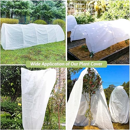 Miniatura 7 de LOVE STORY Cubiertas para plantas, protección contra la congelación, 10 x 50 pies, 1.5 onzas, manta de tela flotante para jardín para plantas de