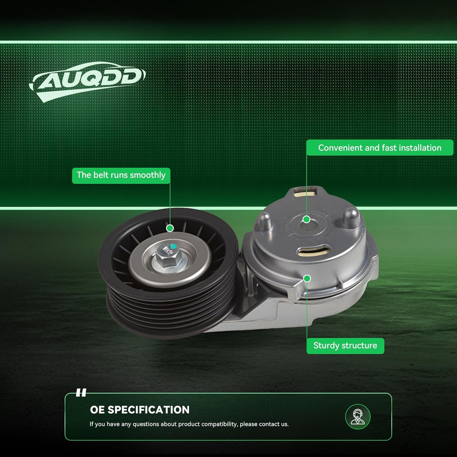 AUQDD 38382 Automatic Belt Tensioner and Pulley Assembly (For 5.7L V8) Fit For 2007-2008 Chrysler Aspen /2004-2008 Dodge Durango /2003 2004 2005 2006 2007 2008 Dodge Ram 1500 2500 3500