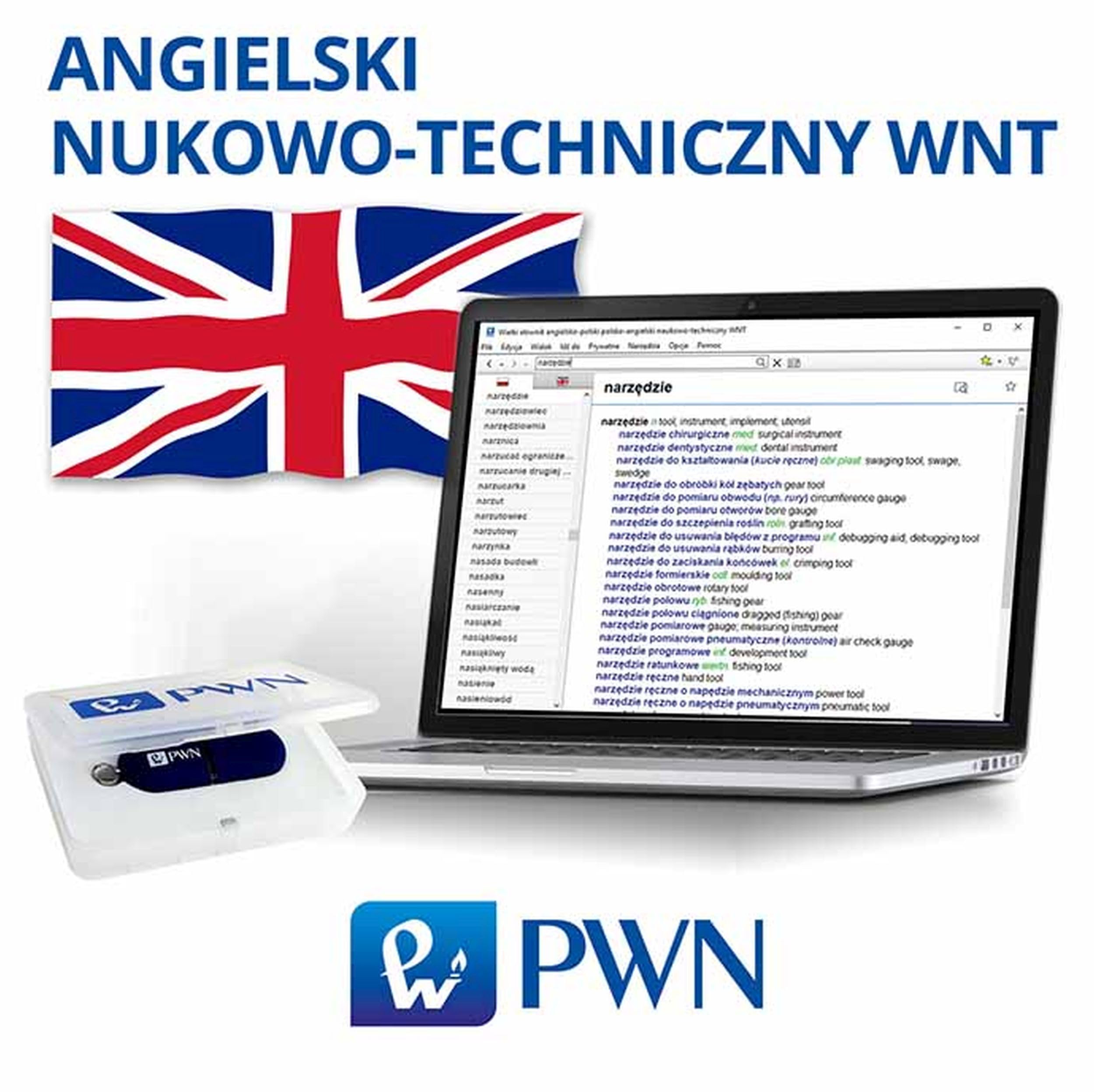 Wielki słownik angielsko-polski polsko-angielski naukowo-techniczny WNT Pendrive