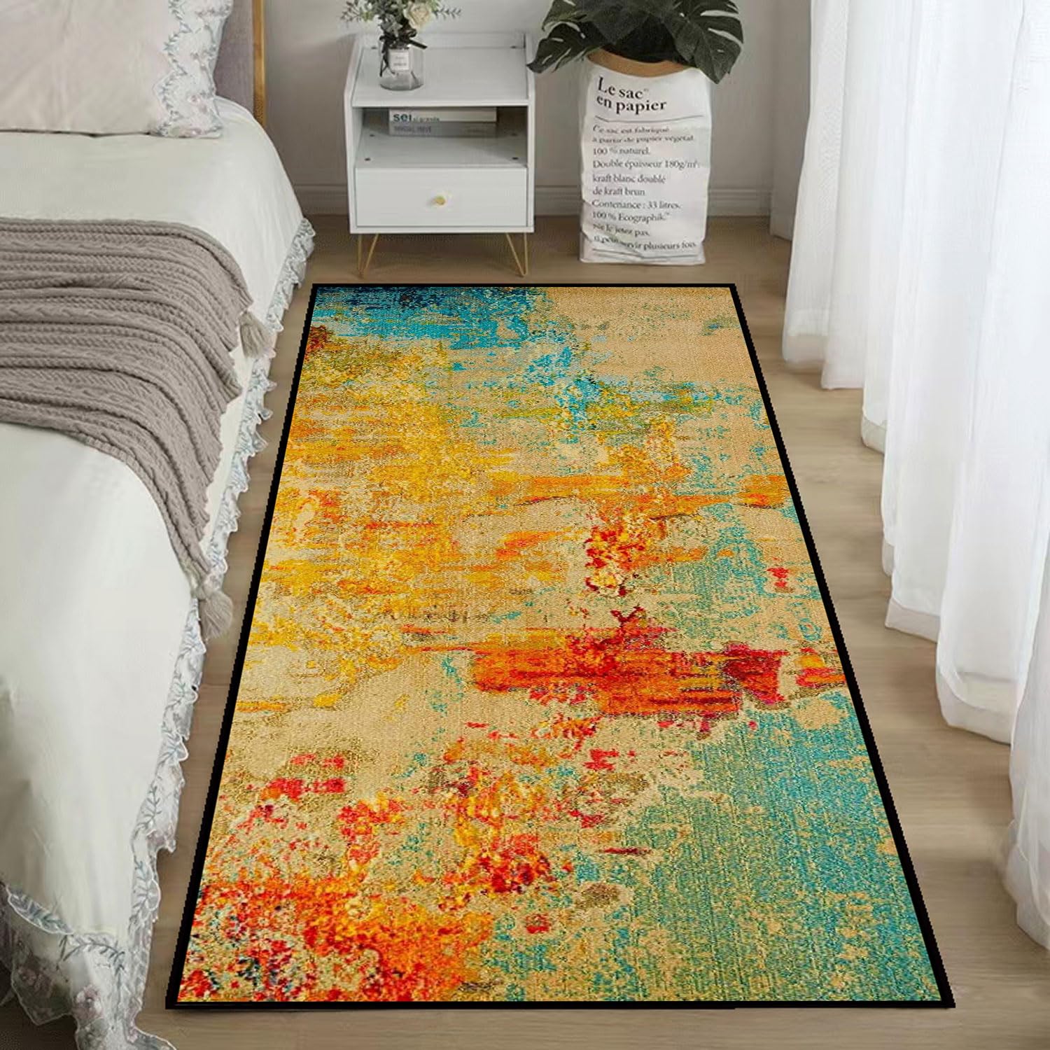 Tapis de Couloir coloré, Lavable, Tapis de Passage, Tapis de Couloir, Long et Largeur Personnalisable