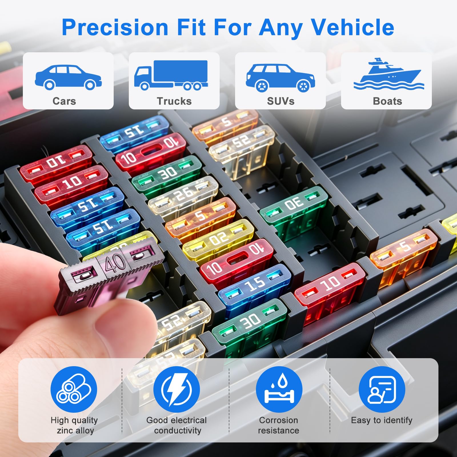 Car Fuse Kit - 360 Pcs Assortment with Puller -4
