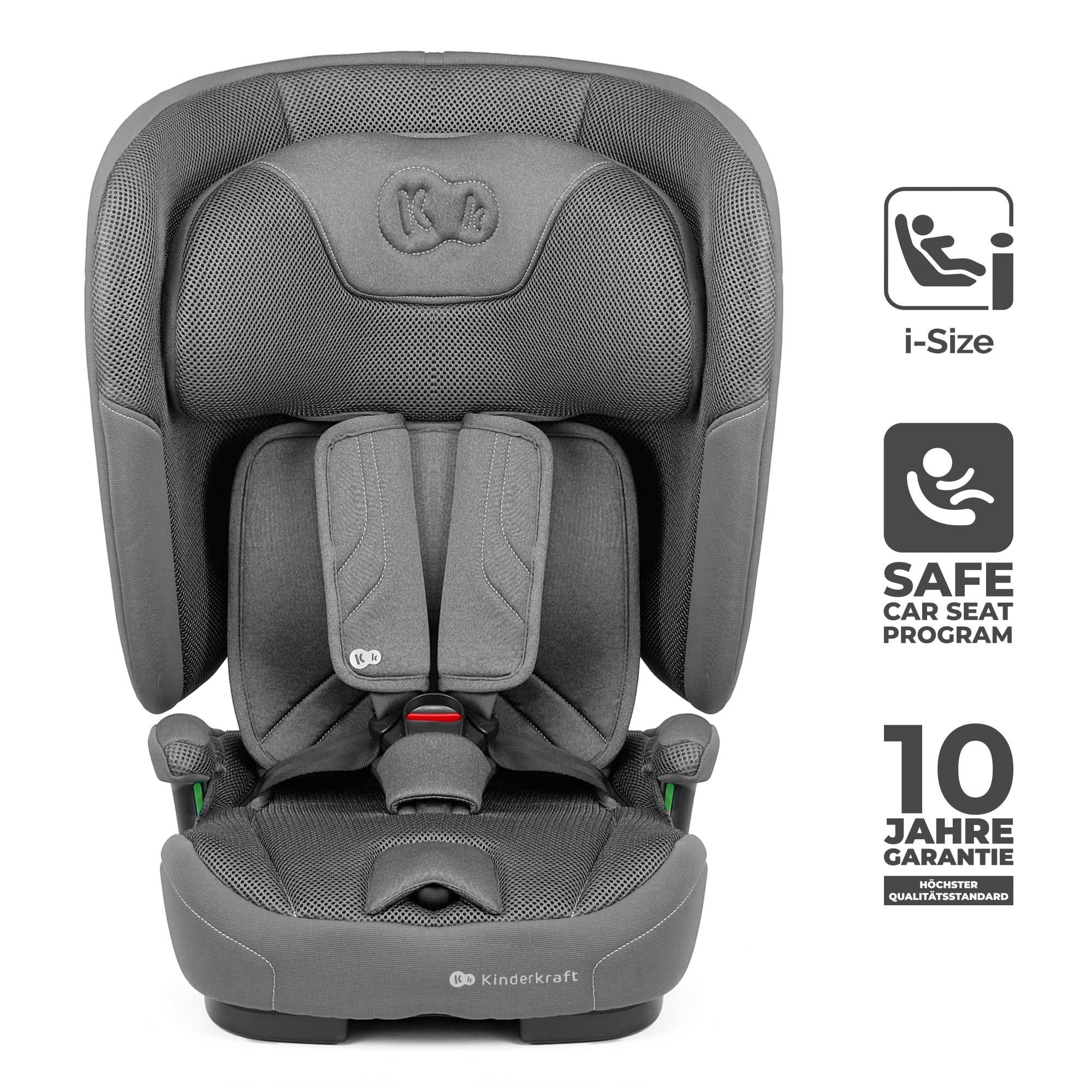 Kinderkraft FIX2GO Autokindersitz i-Size 76-150 cm ISOFIX Top Tether SAFERIDE Sensor Grau
