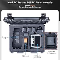 Vista 3 de Lykus Titan M350 - Funda rígida impermeable para DJI Mavic 3 Pro/Classic, RC Pro y DJI RC simultáneamente, compatible con cordón RC [solo funda]