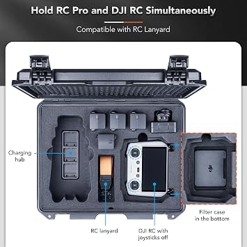 Lykus Titan M350 Waterproof Hard Case for DJI Mavic 3 Pro/Classic, RC Pro and DJI RC Simultaneously, Support RC Lanyard [CASE ONLY]