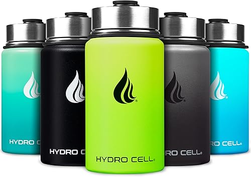 Miniatura 14 de HYDRO CELL Botella de agua aislada de acero inoxidable con pajilla, para bebidas frías y calientes, frasco de vacío de metal con tapa de rosca y