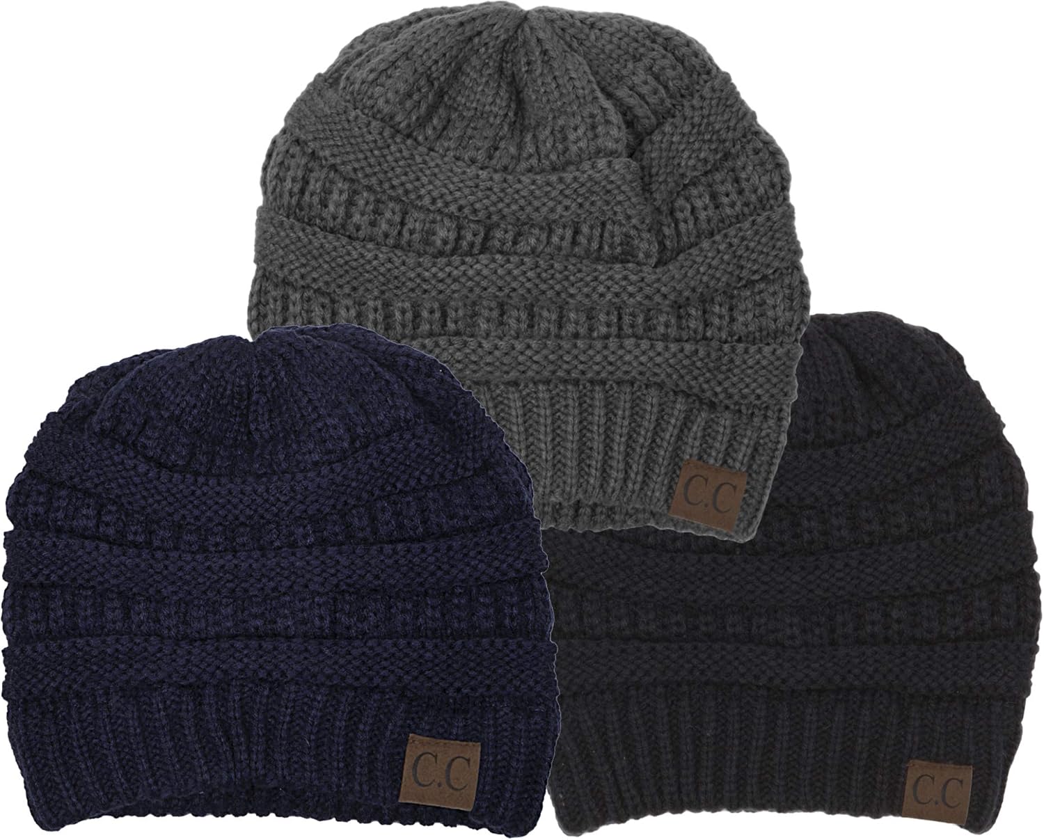 Funky Junque Skull Cap Beanie for Women - Womens Winter Hat Knit Slouch Style, Warm, Soft Unisex Cold Weather Mens Beanies
