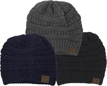 Funky Junque Skull Cap Beanie for Women - Womens Winter Hat Knit Slouch Style, Warm, Soft Unisex Cold Weather Mens Beanies