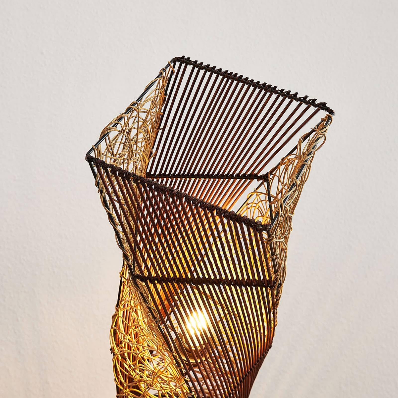 Lindby Lampada da terra colore Ocra ad es. Soggiorno & Sala pranzo lampada in legno