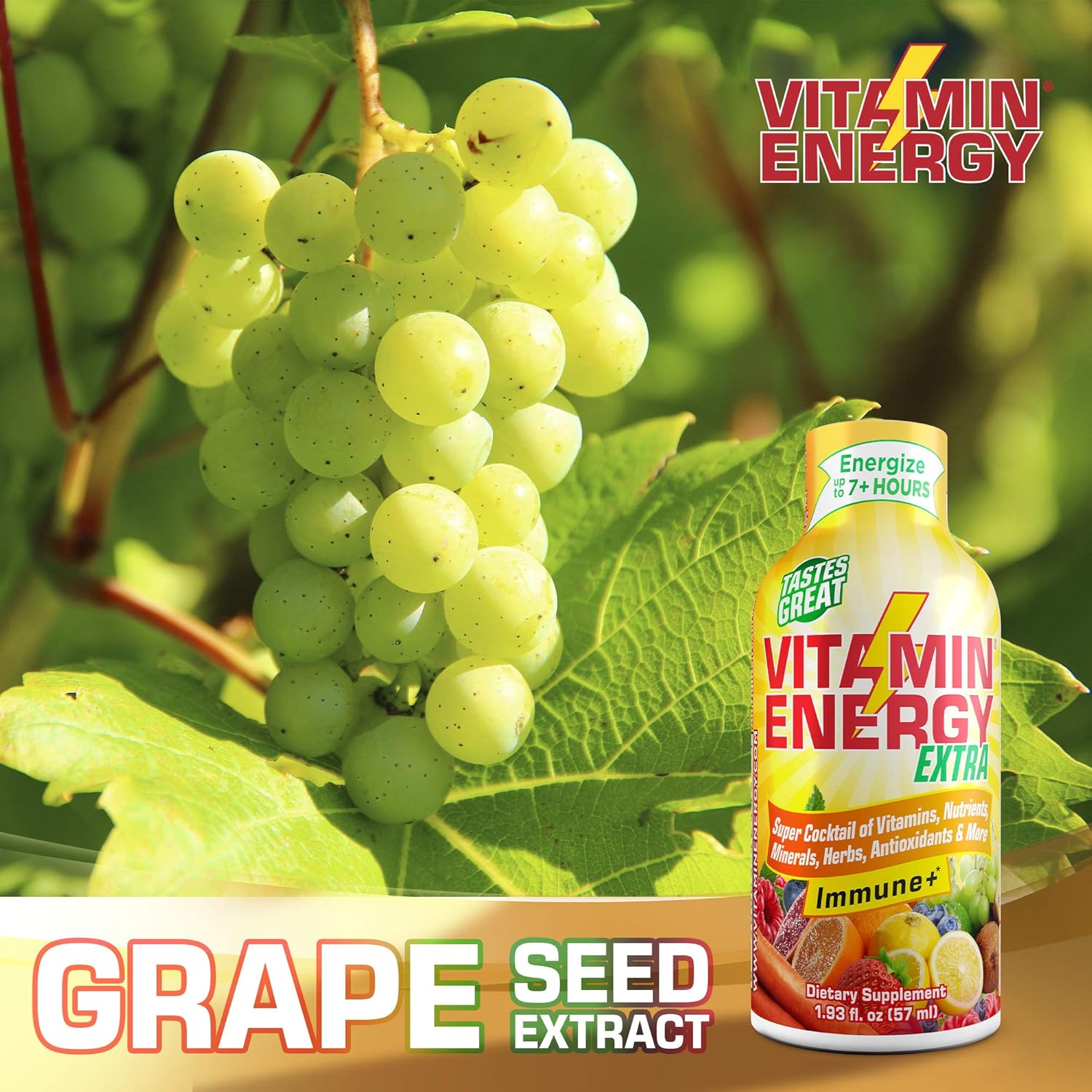 (24 Pack) VitaminEnergy™ Extra Immune+ Energy Shots, Last up to 7+ Hours. Citrus Energy Drink w/Vitamin Supplements Super Cocktail - Nutrients, Minerals, Herbs, Antioxidants Keto Drink, 1.93 fl oz ea : Health & Household