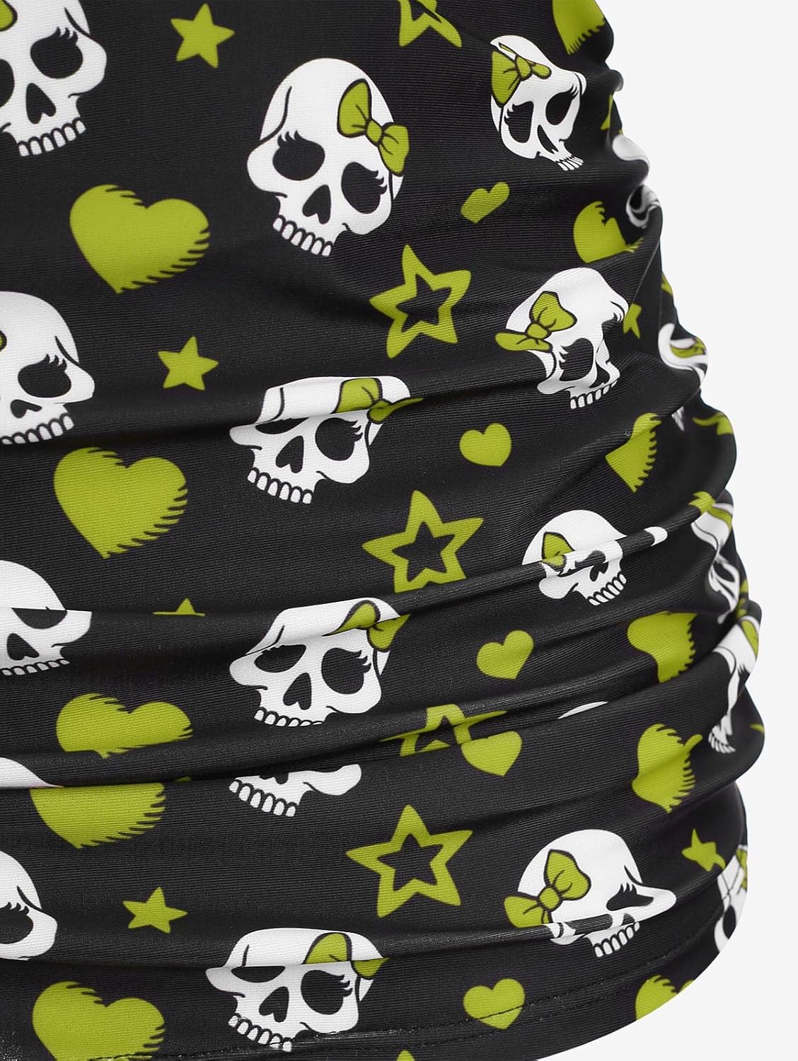 ROSE GAL Rosegal Plus Size Women 2 Piece Swimsuit Skull Heart Print Ruched Tummy Control Tankini Swimwear