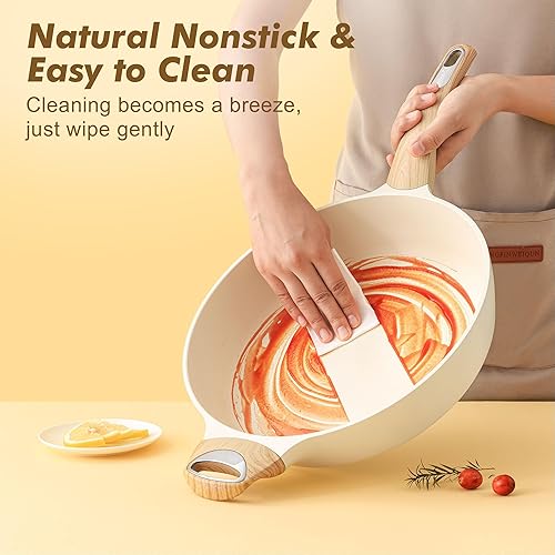 Miniatura 4 de SENSARTE Sartén antiadherente de cerámica de 8 pulgadas, sartén para tortillas, sartén de chef saludable y no tóxica, sartén antiadherente de