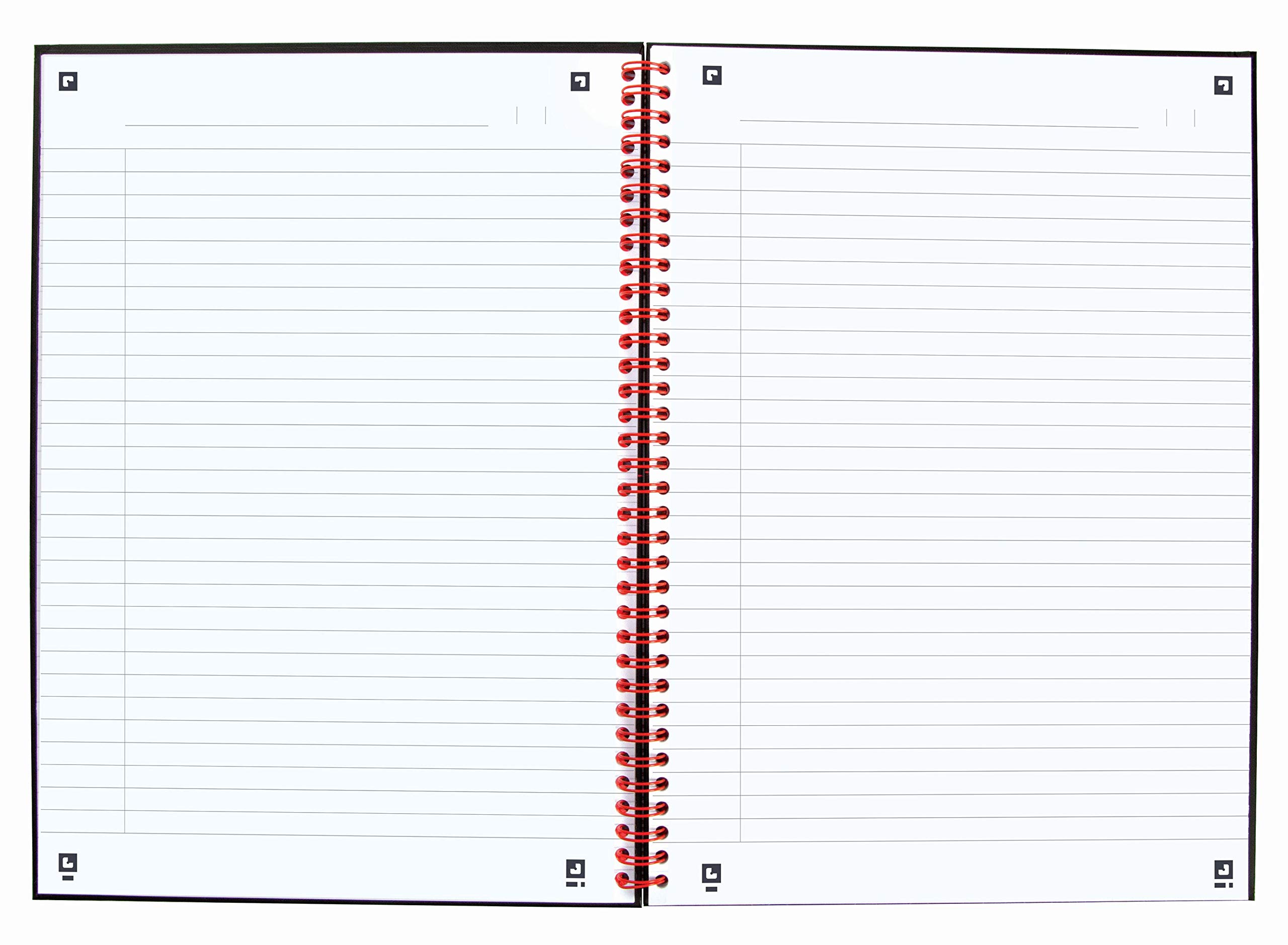 Oxford 400047606 libro rilegato A righe A5, 5 Stück Nero/rosso, 5 Pezzi