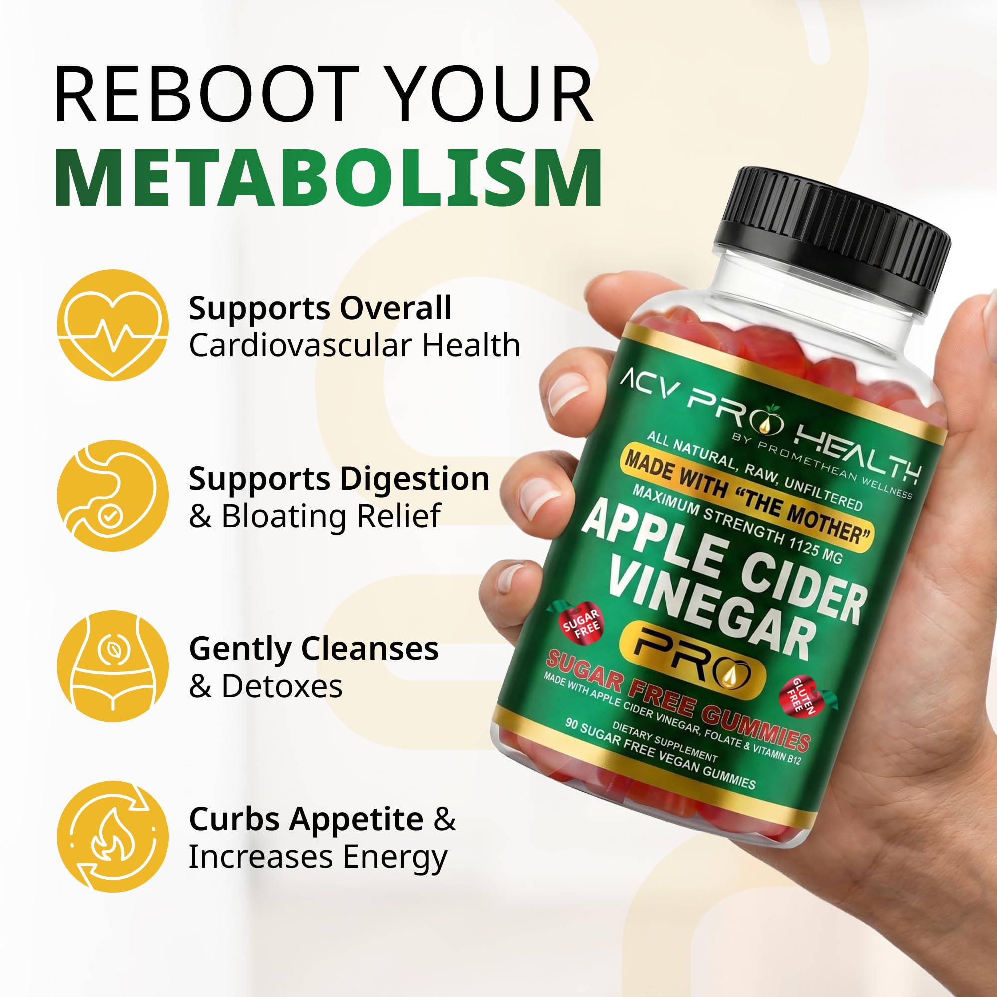 ACV with Sugar Makes No Sense! Apple Cider Vinegar Gummies Sugar Free Low Carb Advanced Keto Acv Gummies Keto Gummy Detox Cleanse (90 Count) — Amazon image 2