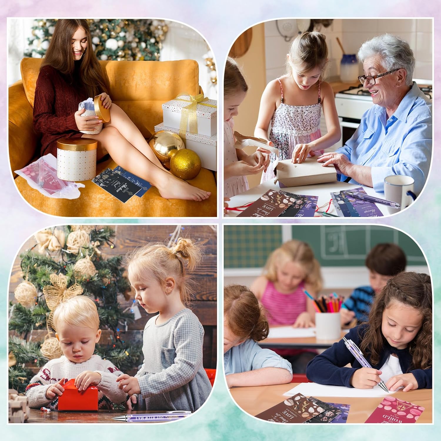 200 Pcs Christian Gifts for Women Christian Accessories Include 50 Bible Verses Notebooks 50 Church Bookmarks 50 Scripture Pens 50 Organza Bags for Church Motivational Gift(Colorful) - Image 8