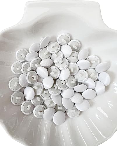 PEPPERLONELY Juego de 50 botones de tela de satén de 12 pulgada con vástago y ojal para vestido de novia de boda, blusa de satén, vestido de