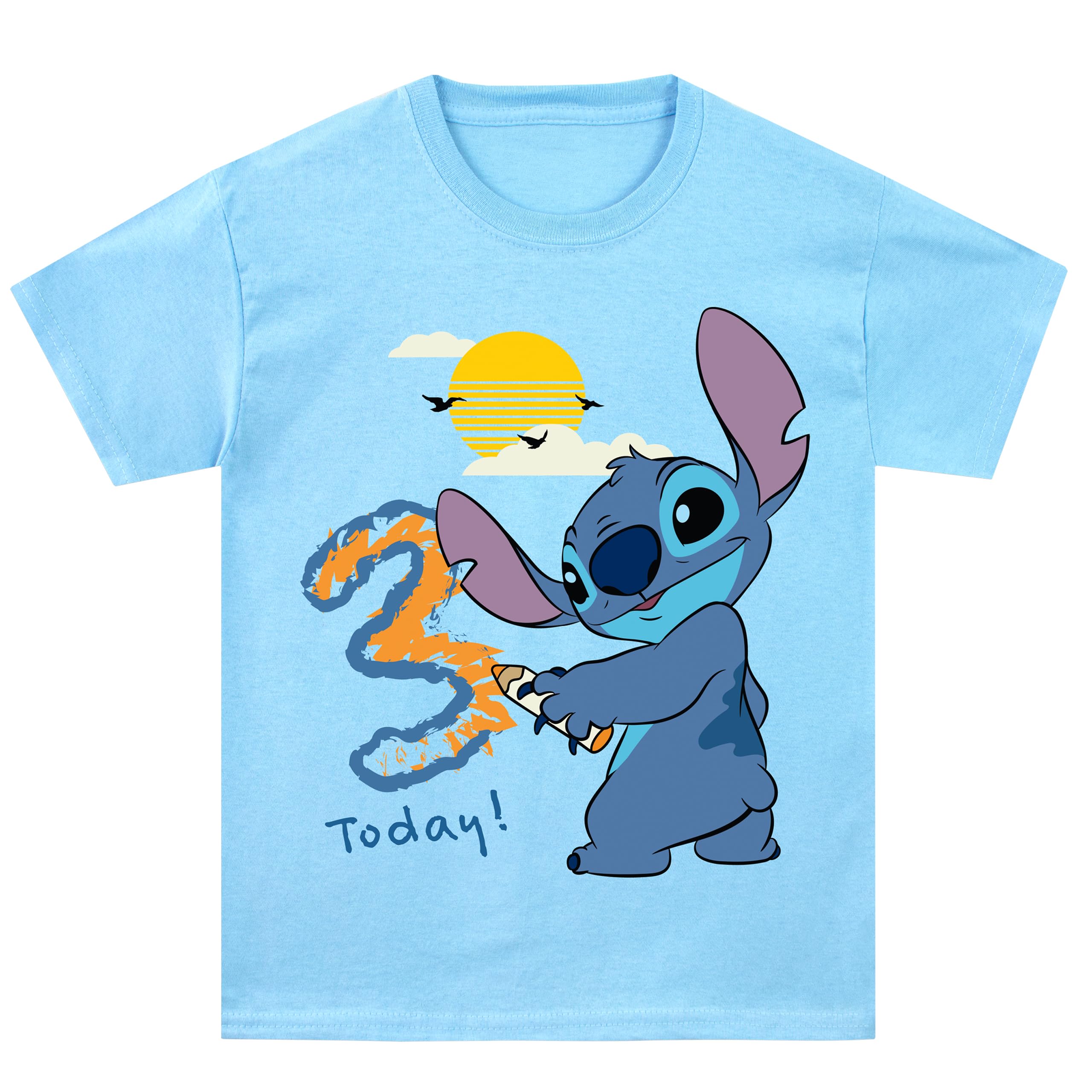Disney T Shirt Bambino | Maglietta Stitch Ragazzo | Maglia Ragazzo Compleanno | Blu 3-4 Anni '3 Oggi'