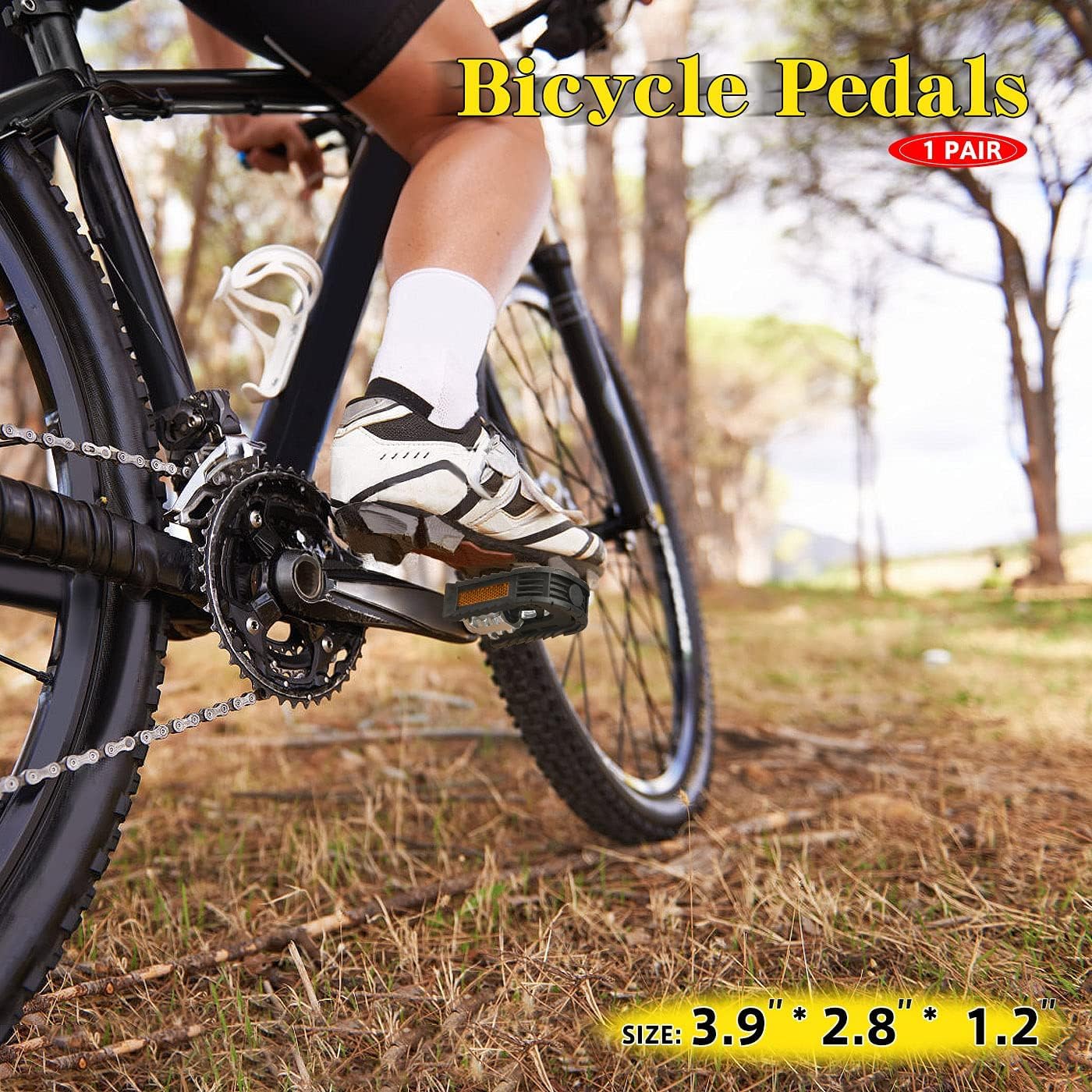 Noosverl 9/16 Pedals Folding Bike Pedals Mountain Non-Slip Flat Pedals - Image 2