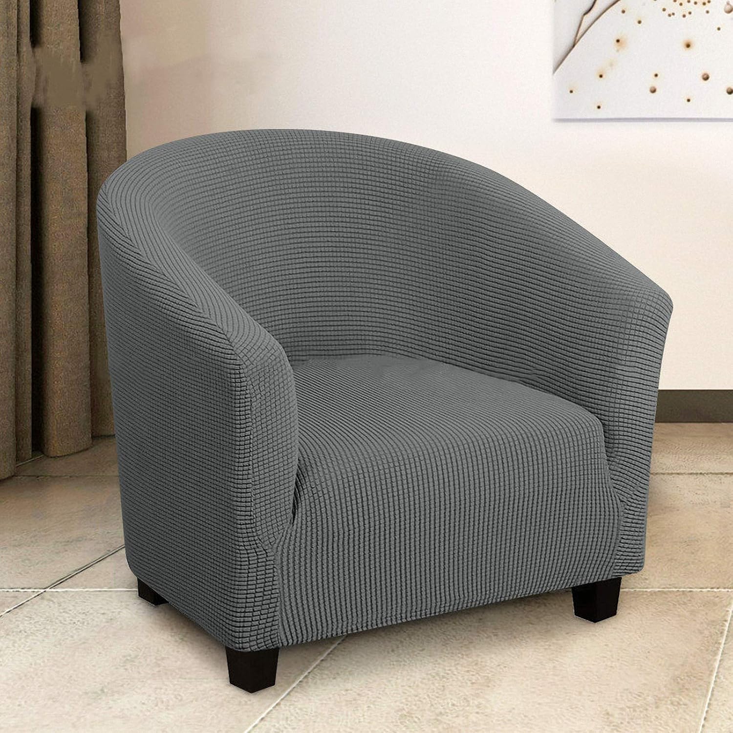 Club/Cafe Chair Slipcover Stretch Spandex Jacquard Chair Cover Protector Couch Covers, Green