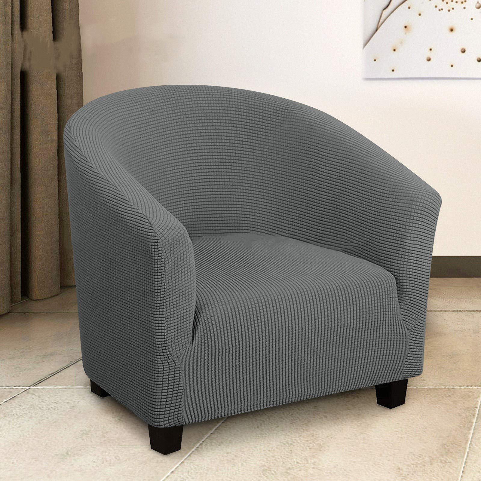 BIDOUDIANZI Club/Cafe Chair Slipcover Stretch Spandex Jacquard Chair Cover Protector Couch Covers, Orange