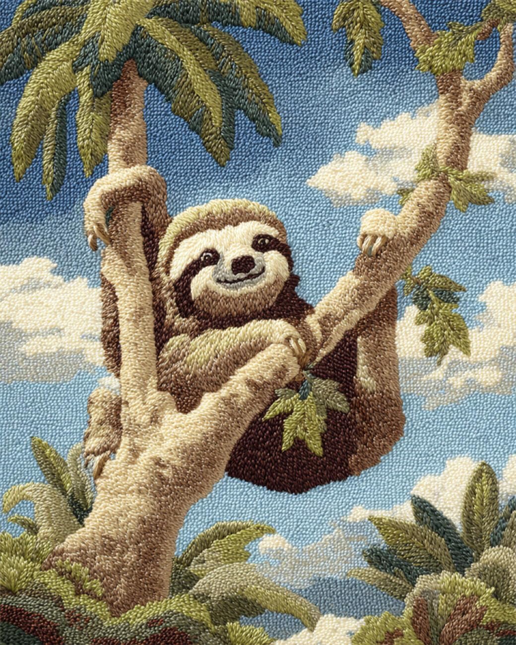 AMBATTERY Animal Latch Hook Kits for Adultscartoon Sloth Cross Stitch Rug Making Kit，Carpet Crochet Kits Embroidery Set Needlework Crafts for Home Decor 35x46in