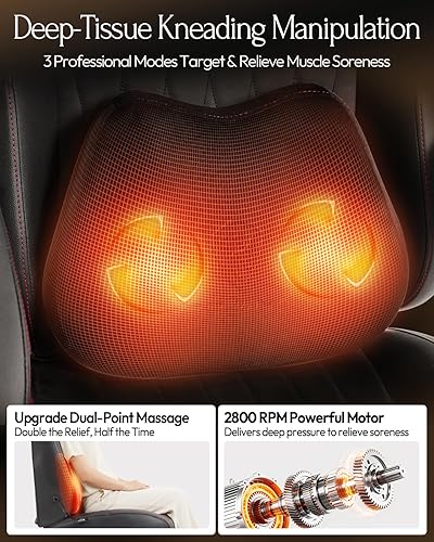 Miniatura 5 de Dowinx Silla de videojuegos para videojuegos con masaje de cuello Shiatsu y soporte lumbar para el hogar, oficina, respaldo alto, reclinable, altura