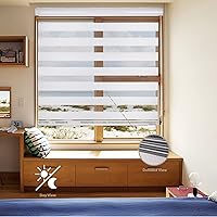 Vista 5 de Persianas de cebra para ventanas, persianas enrollables de doble capa, persianas para filtrar la luz y control de luz de privacidad para día