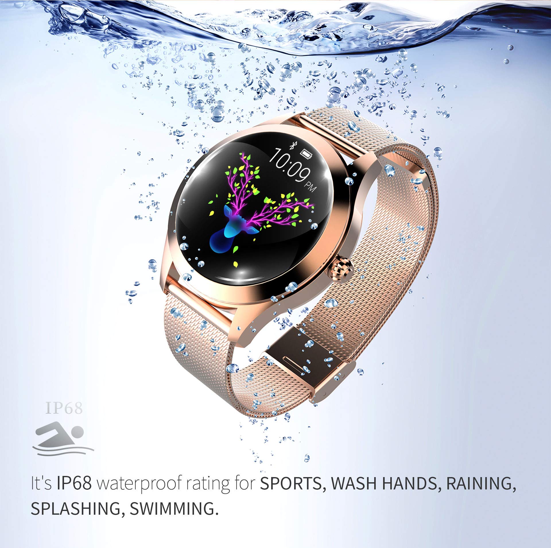 Buy Smart Touch KW10 Ladies Smart Watch, IP68 Waterproof, Bluetooth