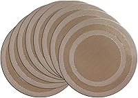 Vista 12 de PIGCHCY Juego de 6 manteles individuales en forma de cuña con centro de mesa, redondos, lavables, resistentes al calor (gris plateado)