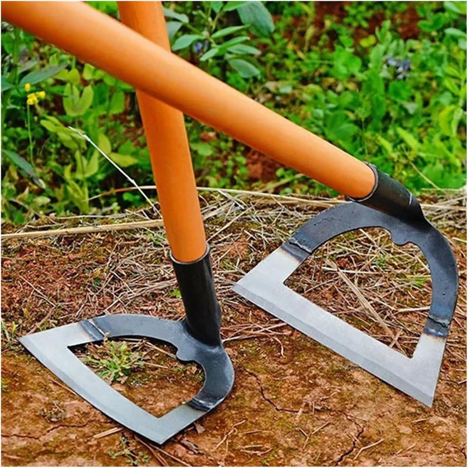 Hollow Moe Pielenie Grabie La-saving Pielenie I Spulchnianie Gleby Artifact Brona Ręczna Stalowa Motyka Do Pielenia Motyka Narzędzie Do Farmy Hoe Ogrodnictwo, Natural, 23cm