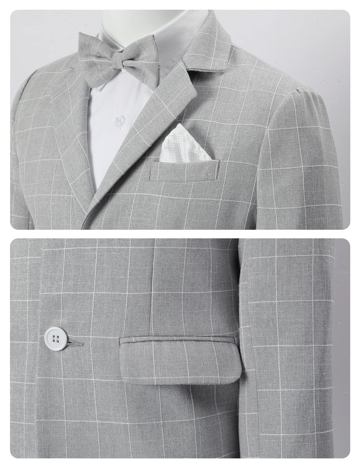 mintgreen Jungen Anzug Blazer 2PCS Gentleman Tuexdo Sätze Blazer + Hose + Fliege 5-12 Jahre