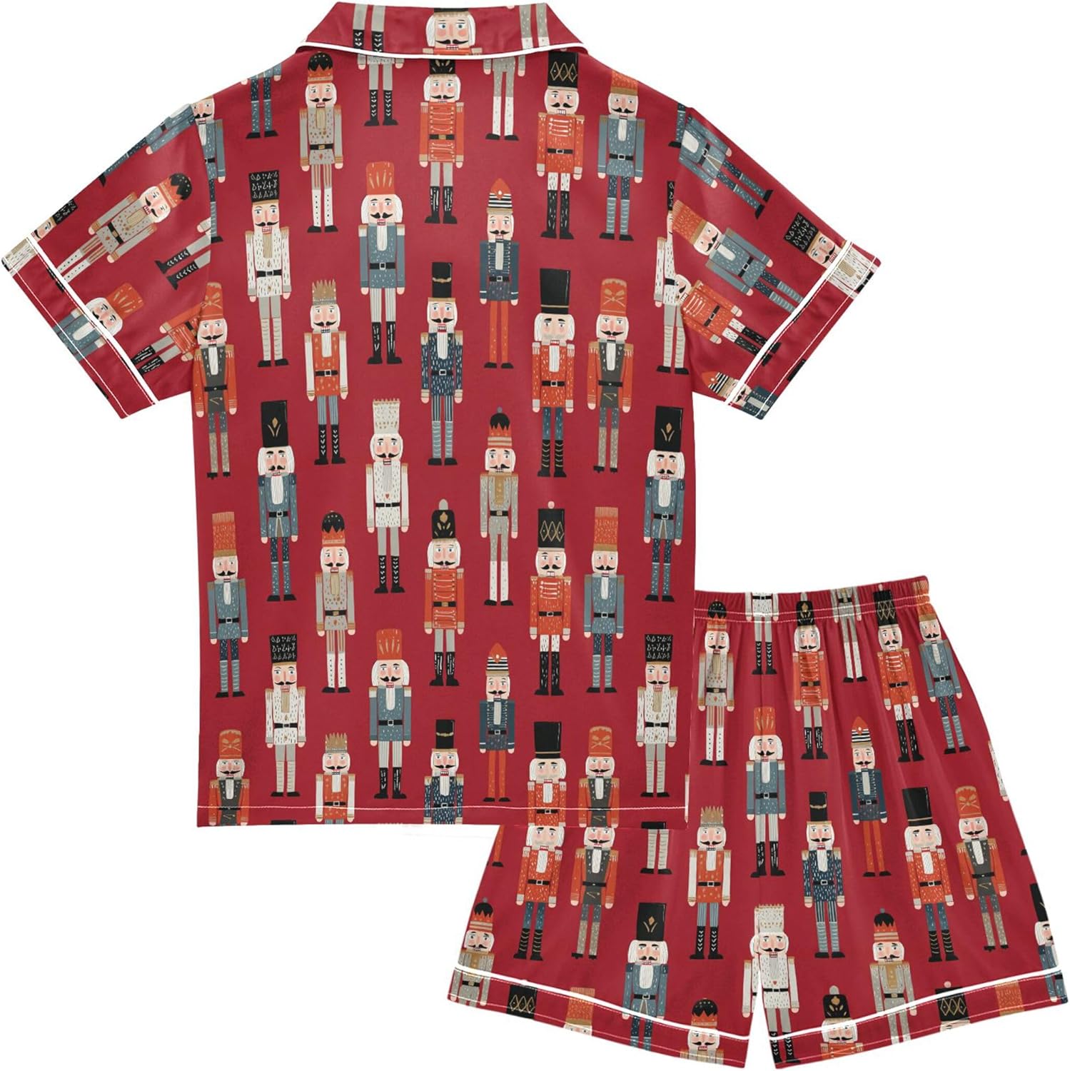 Silk Pajama Sets Short Sleeve Pajamas Soft Sleepwear 2 Piece Pjs Set