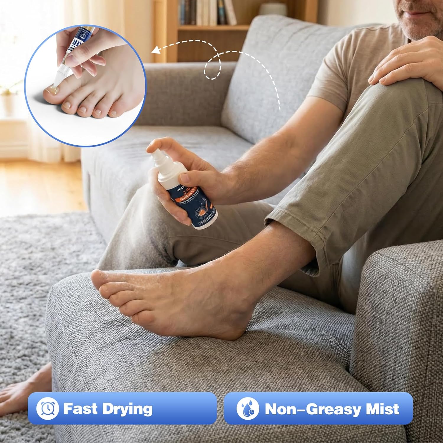 Toe Fungus Treatment for Toenail & Foot Spray - Extra Strength Smelly Feet Kit for Toenails and Fingernails, 6-in-1 System (1 Preventative Spray + 5 Toenail Fungus Pens)
