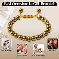 Vista 70 de Amazing Gemstone Yaxaite Bracelet for Women Men's Gifts - Protection Healing Crystal Bracelet - 8mm Gemstone Beaded Adjustable Bracelet Pulseras