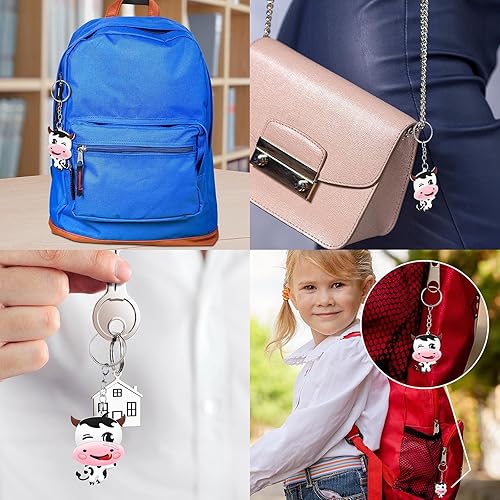 Miniatura 4 de MTLEE 40 llaveros de goma de vaca para niños, niñas, adolescentes, escuela, carnaval, regalos de fiesta de Navidad, baby shower, cumpleaños