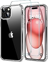 Vista 58 de HOOMIL Funda para iPhone 12/iPhone 12 Pro con 2 protectores de pantalla de vidrio templado, sin amarillamiento, protección contra caídas, arañazos
