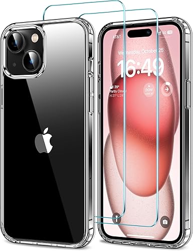 Miniatura 58 de HOOMIL Funda para iPhone 12/iPhone 12 Pro con 2 protectores de pantalla de vidrio templado, sin amarillamiento, protección contra caídas, arañazos,