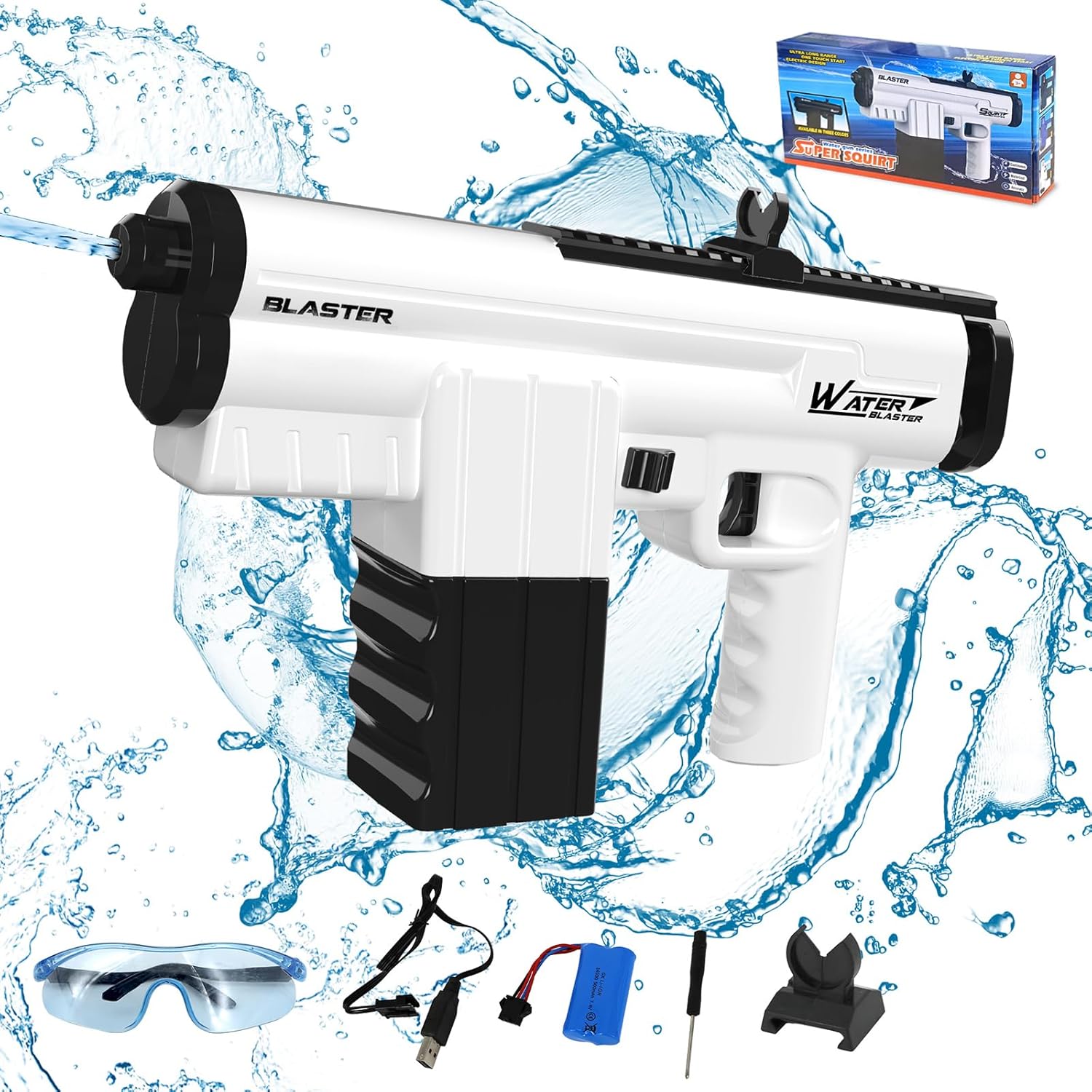 Neluxfe Electric Water Gun Pistol, Automatic Water Gun High Powered, Up