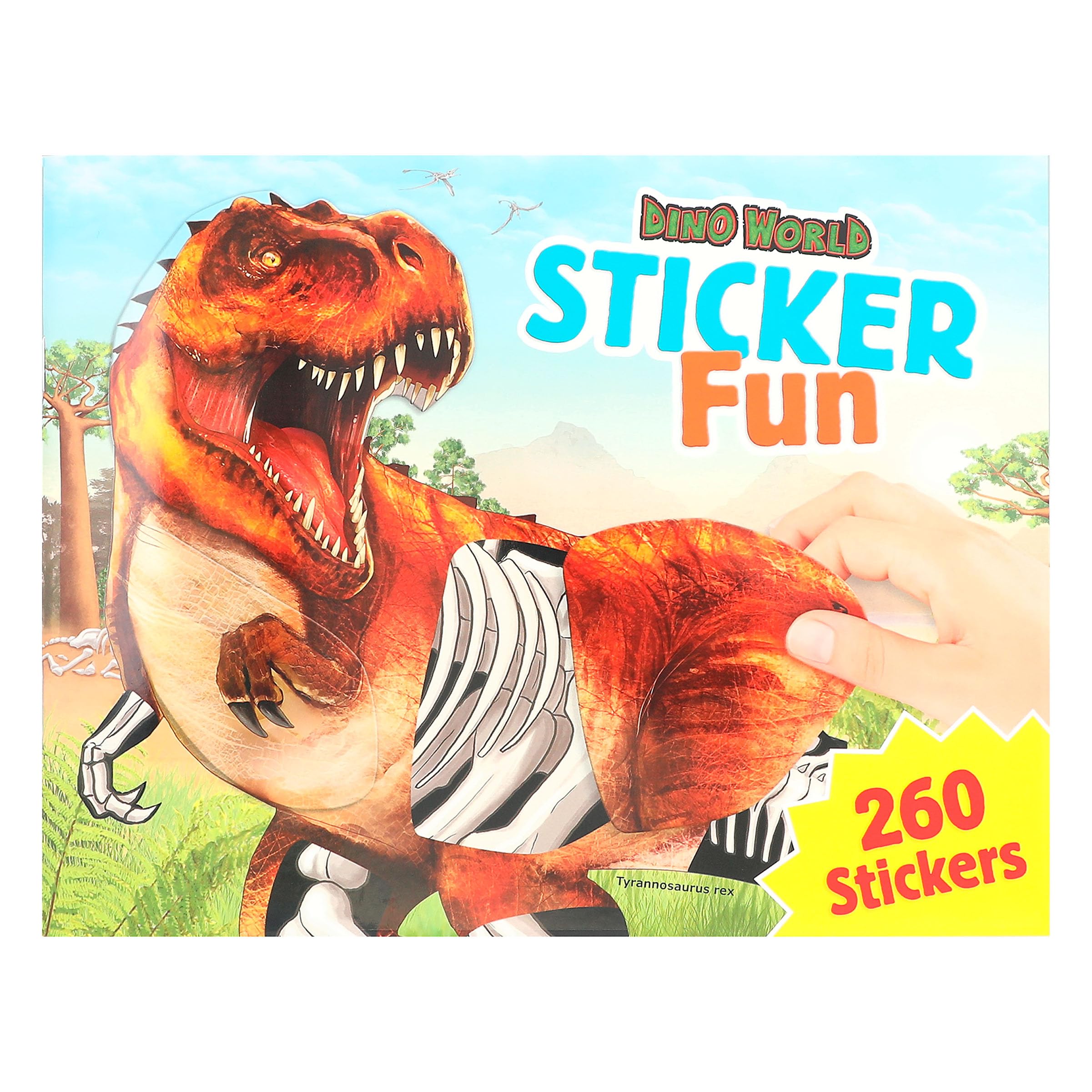 Depesche 12408 Dino World Sticker Fun Sticker Book with 24 Colourful Background Pages to Design Yourself Includes 250 Stickers