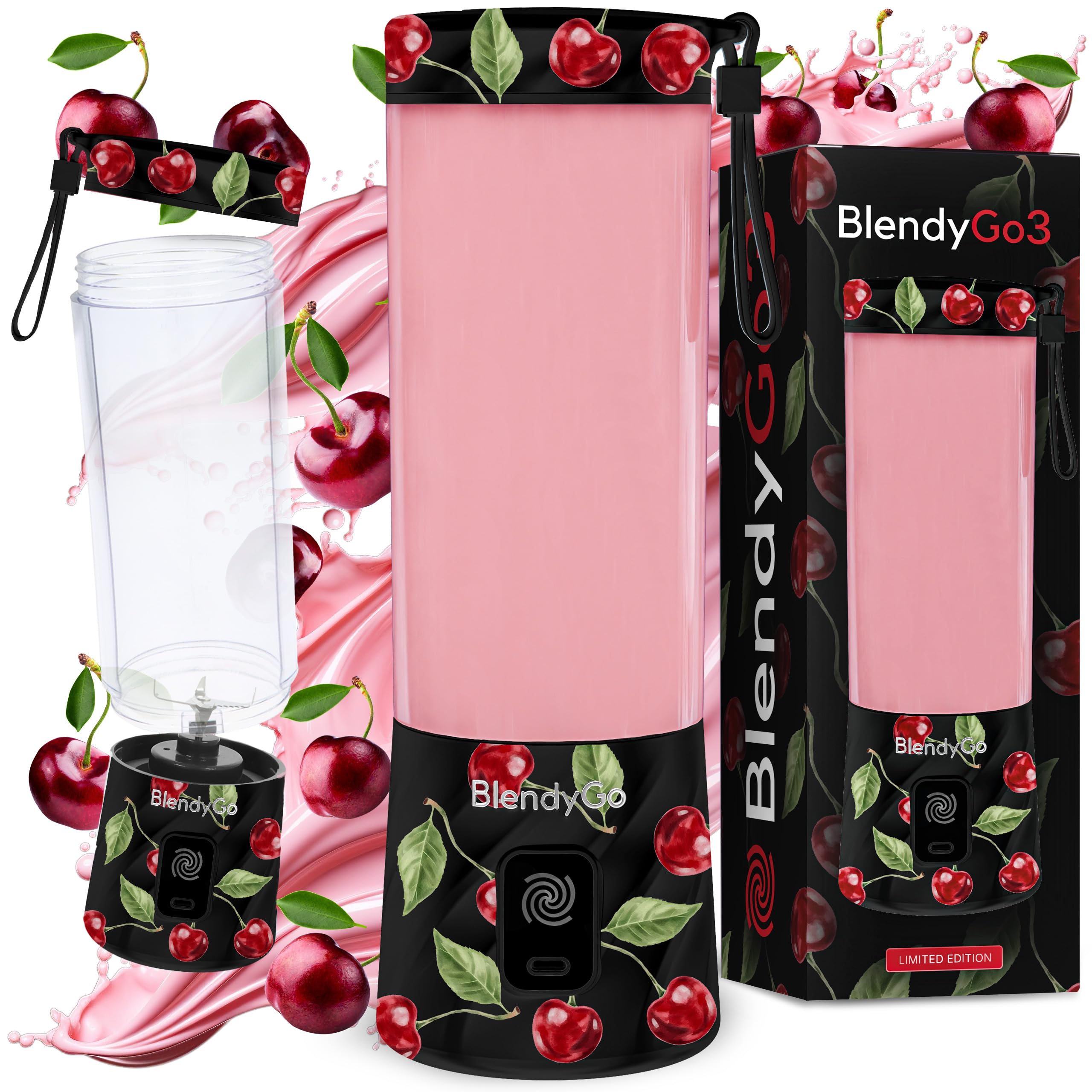 Batidora BlendyGo 3, batidora de vaso portátil, blender recargable por USB, ideal para smoothies, batidos y batidos de proteínas, mexzclador portátil potente, 500 ml (Lavanda) — view 34