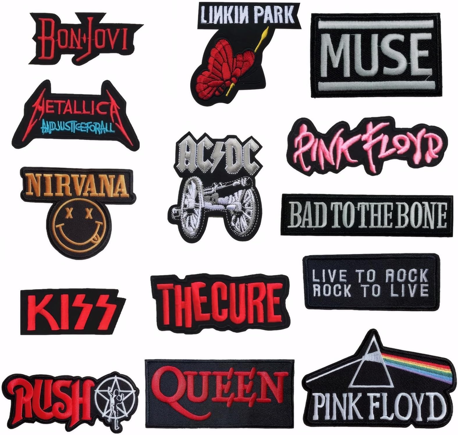 14Pcs Iron on Patches, Embroidered Applique Patch, DIY Sew Applique Clothes Stickers Custom Band Badges for Clothing, Backpacks, Jackets, Jeans, Hats, Repair The Hole