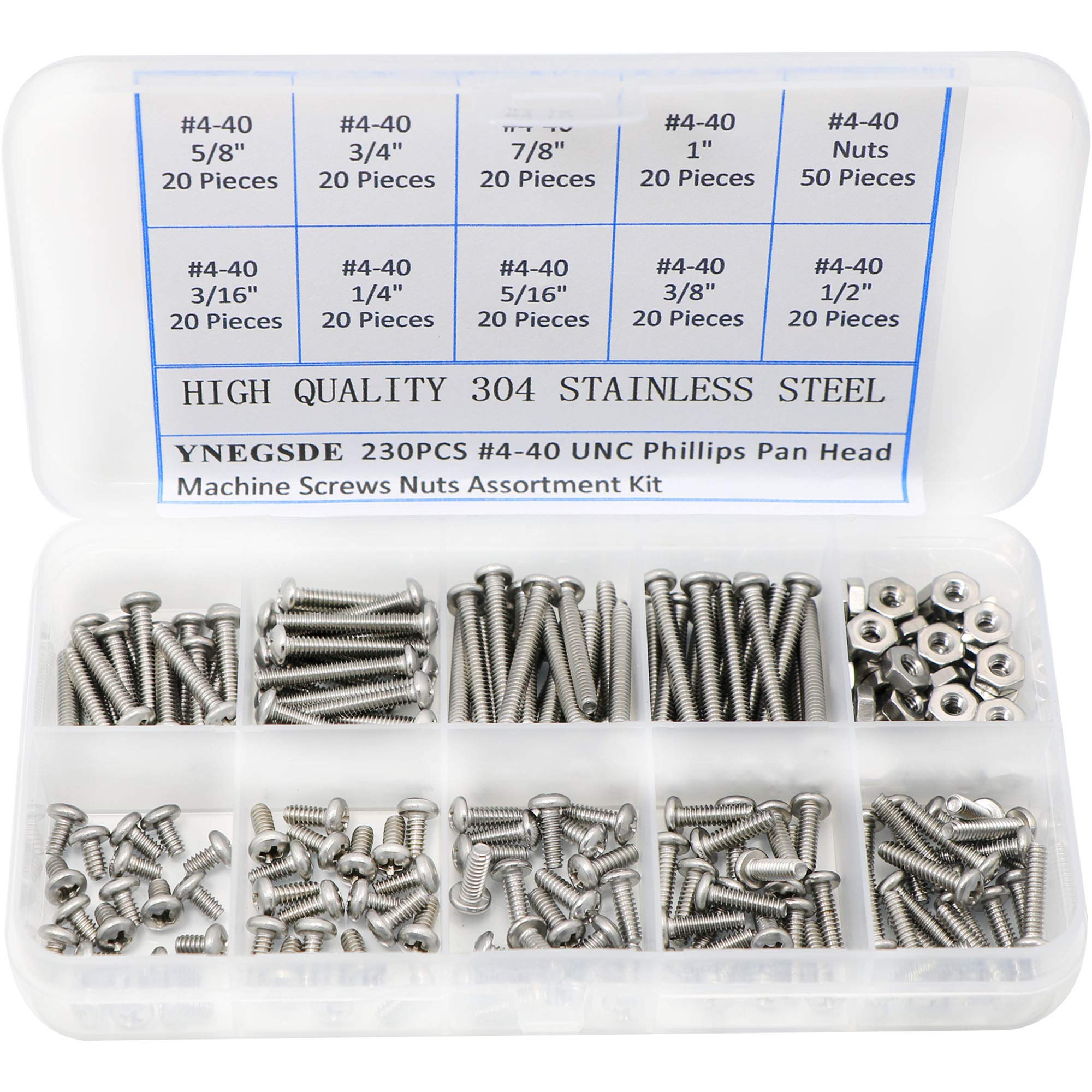 Amazon | #4-40 UNC ボルトとナットキット 304 ステンレススチール 