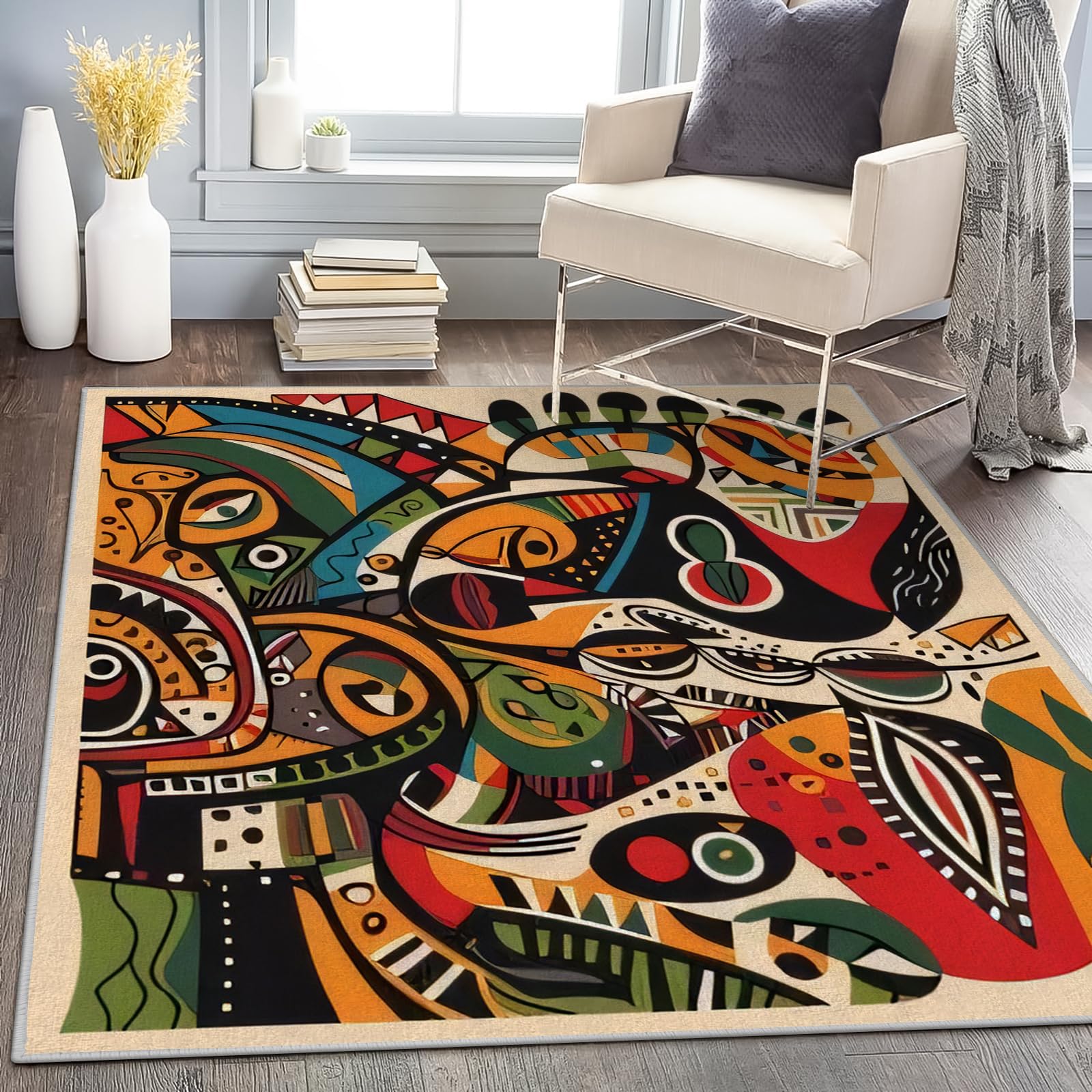 インド　象　ラジスタン　完全刺繍カーペット　1.5x1.02メートル色柄多数有り Amazon | アフリカの芸術 ラグマット 180x180 正方形 伝統的な