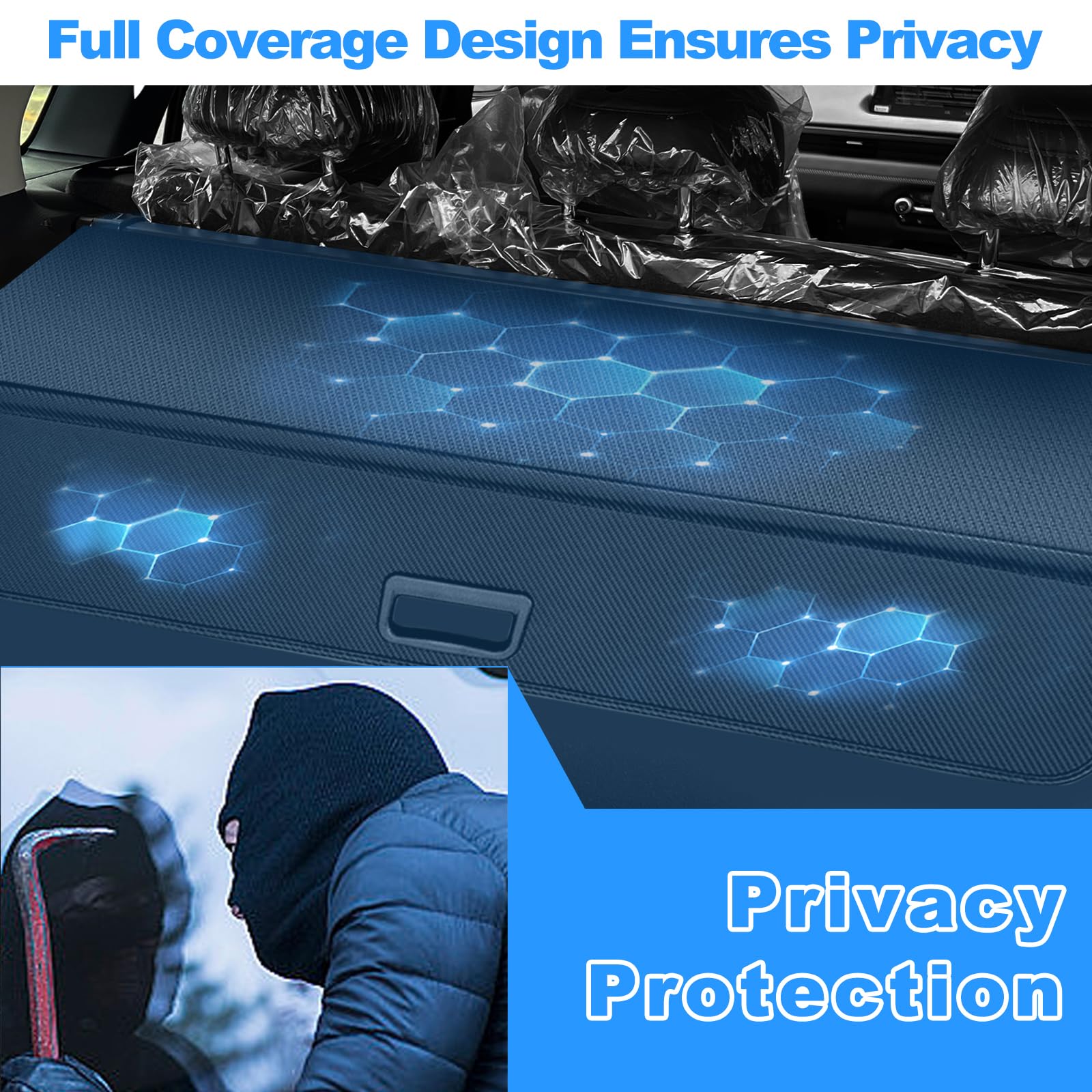 AUXKO Retractable Cargo Cover for Volvo XC60 2026-2018 Trunk Cargo Cover Luggage Security Shade Cover for 2026 2025 — view 4