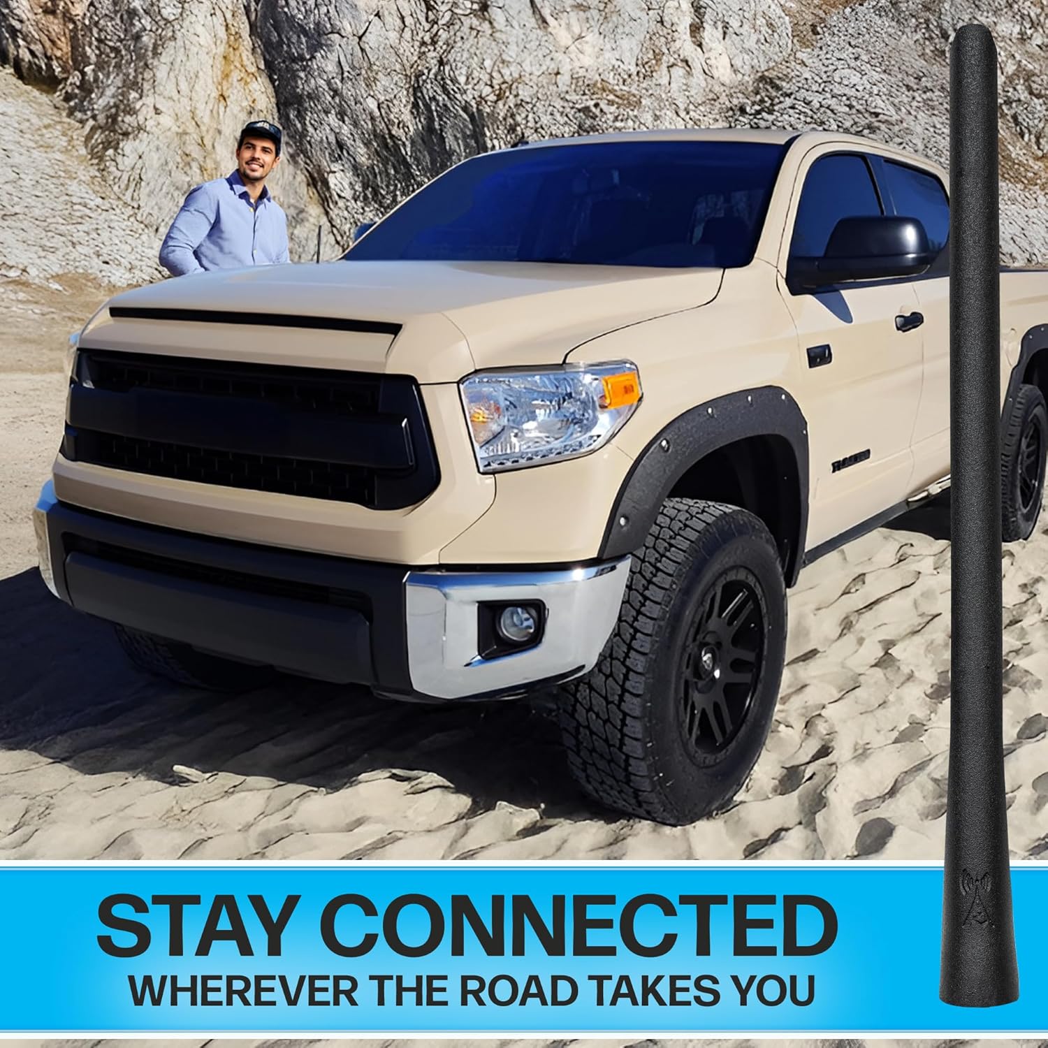 Votex Universal 8" Short Rubber Black Antenna Kit - Flexible, Durable, Enhanced Signal Reception, Copper Coil, Stainless Steel Threading, Fits Cars, Trucks, SUVs, Easy Installation - SKU A194VOTEX