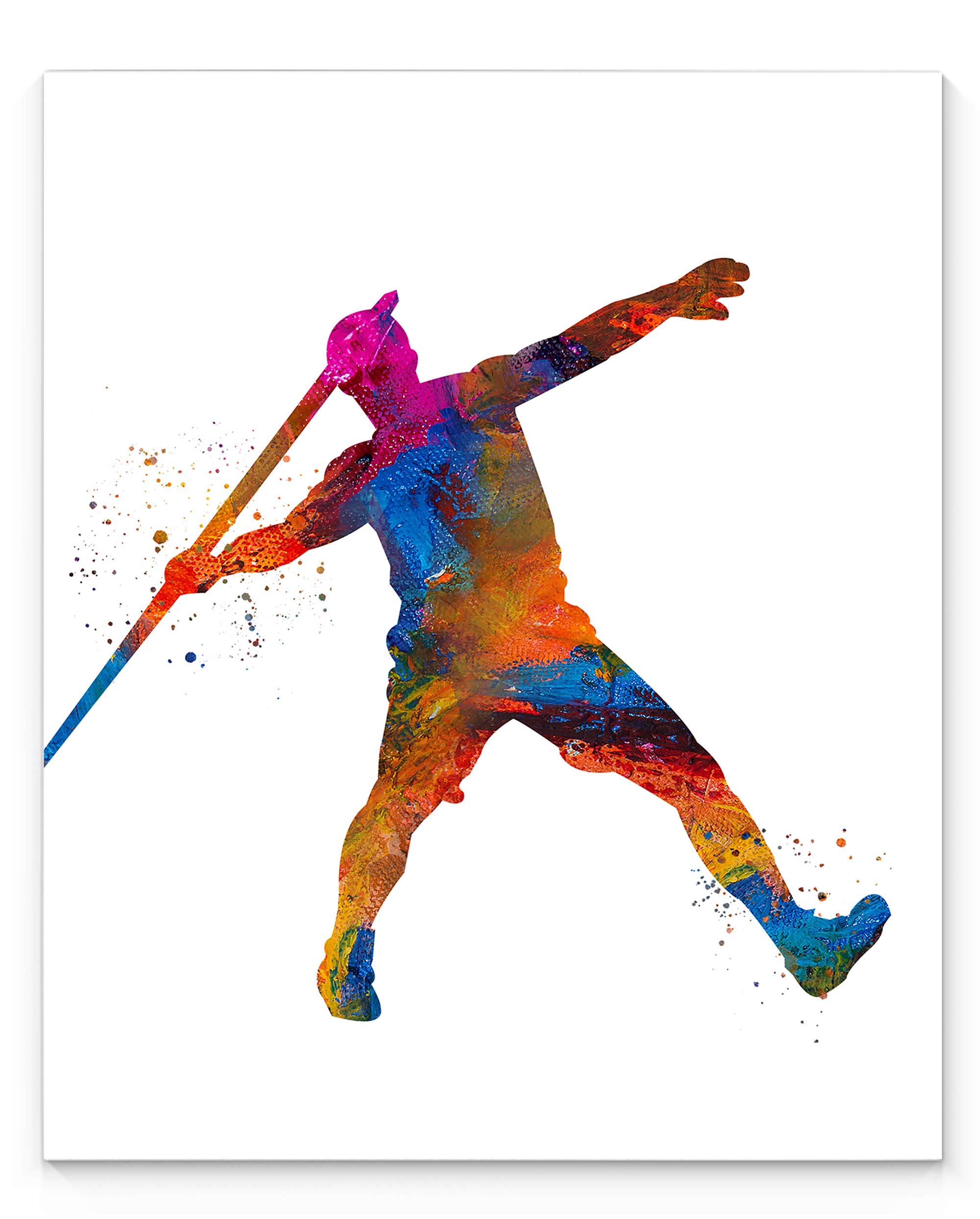 Javelin Track and Field Athlete Abstract Sport Wall Art Print 11x14, Ideal for Teen Boy Bedroom Decor, Club Locker Room, Teachers, Coaches and Fans