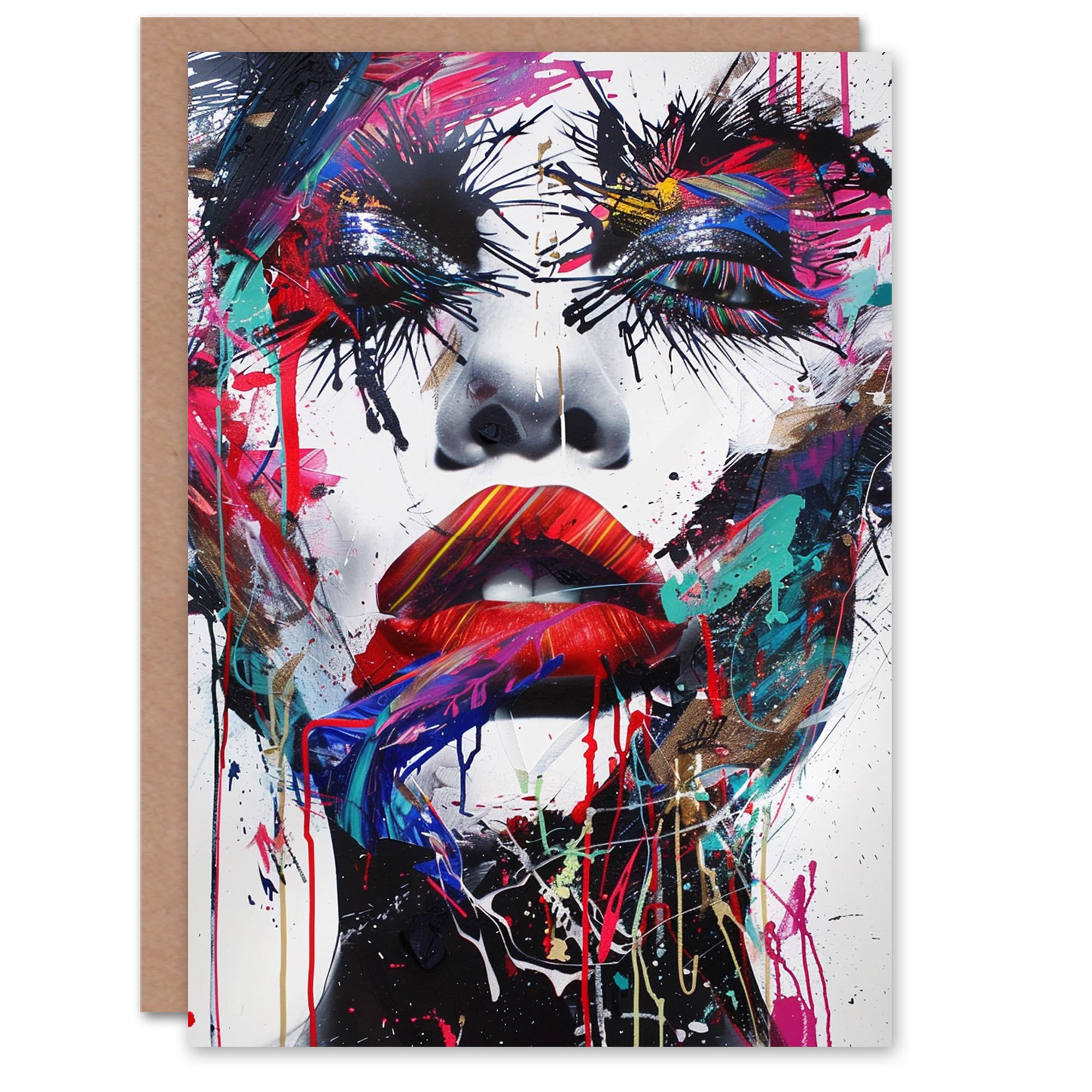 Artery8 Avant Garde Rave Fashion Modern Conceptual Art For Her Woman Birthday Card