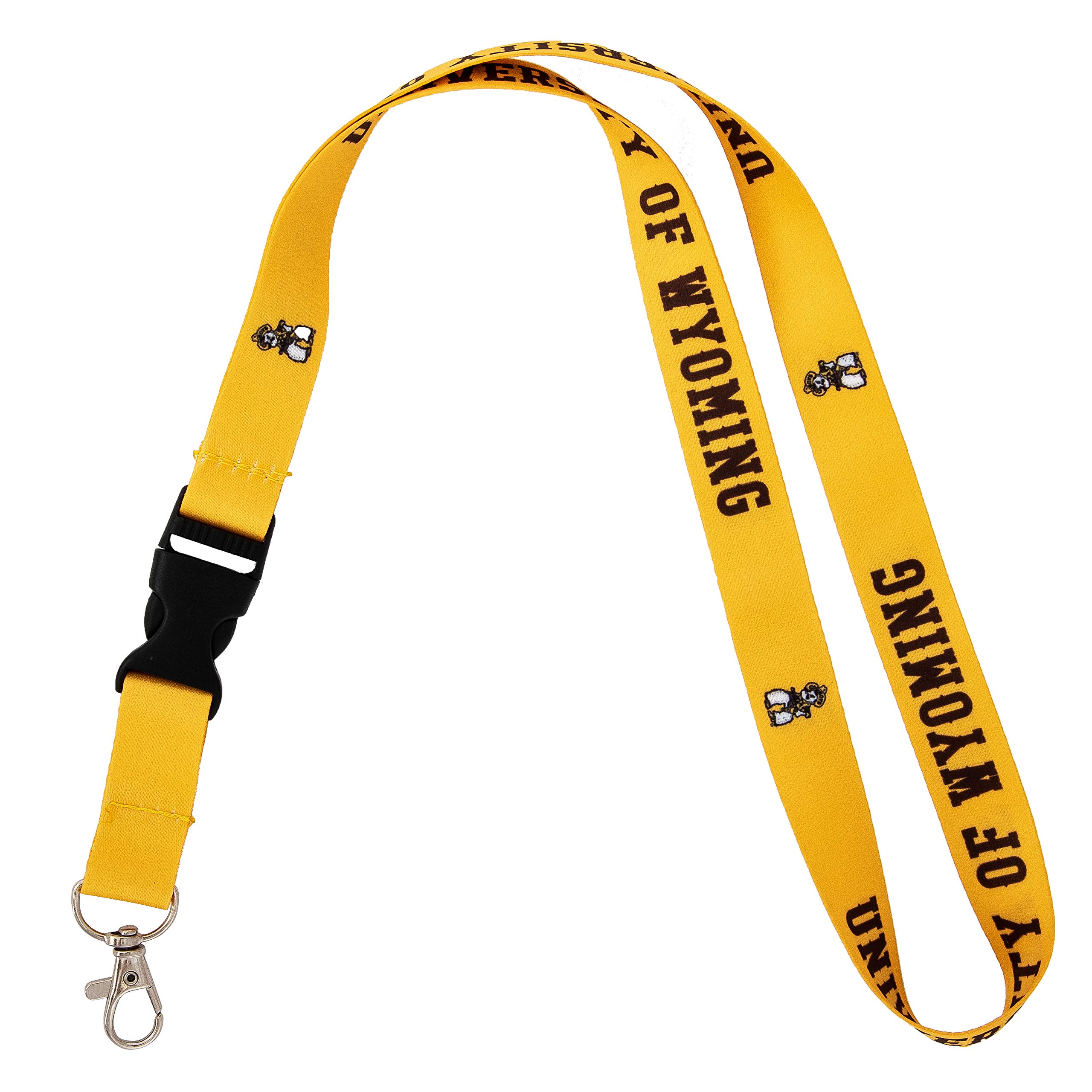 Desert Cactus University of Wyoming Lanyard UWYO Cowboys Car Keys ID Badge Holder Keychain Detachable Breakaway Snap Buckle (Yellow)