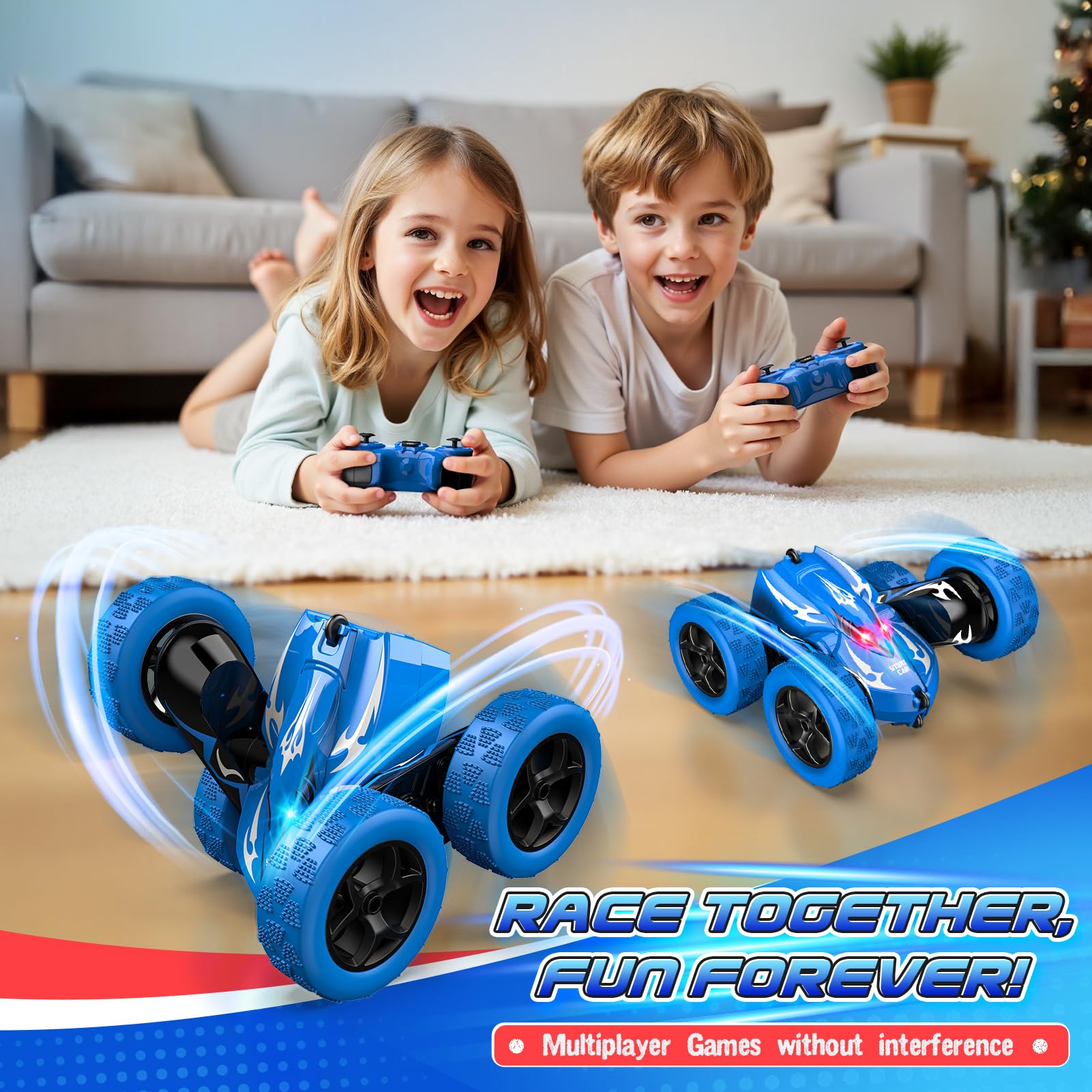 Macchina Telecomandata per Bambini, 2,4GHz, Rotazione a 360°, Auto Radiocomandata Giochi Bambini 4 5 6 7 8 9 Anni, Regalo Bambino 3-12 Ragazzi Regali Giocattoli Natale Compleanno Halloween