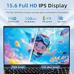 15.6 Inch Laptop, Win 11 Laptops with Celeron Quad-core Processor, 12GB RAM 256GB SSD, Office 365, 180° Angle, 7000mAh Battery, Full-Featured Type-C, Business Student Notebook(Gray)